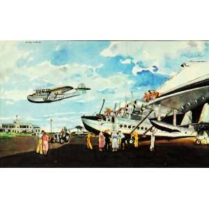  1936 Print Martin Clippers Sikorsky Pan American Airway 