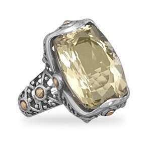  Sterling Silver and Citrine Ring (6) Jewelry