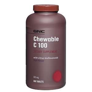 GNC Chewable C 100 with Citrus Bioflavonoids, Tablets, 360 