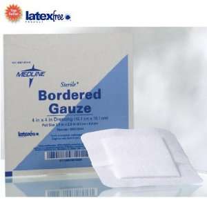  Medline Bordered Gauze , Sterile, 4 x 10 (2 x 8 pad 