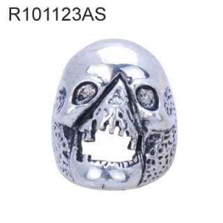 Mens Gothic Skull Head Ring in Size 6 7 8 9 w/Gift Box  