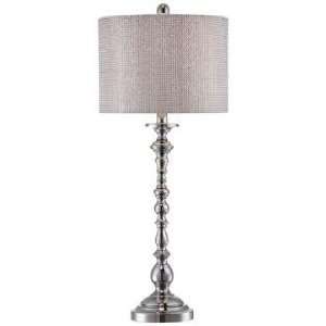  Stacked Sphere Chrome Buffet Lamp with Faux Diamond Shade 