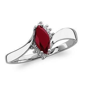   Silver Marquise Birthstone & Crystal Accent Solitaire Ring Jewelry