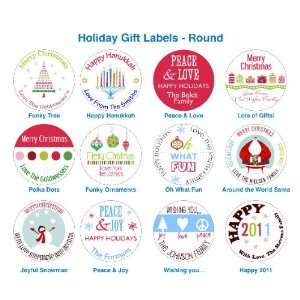  Holiday Gift Labels   Round