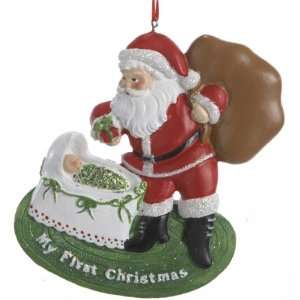 Club Pack of 12 Baby and Santa Claus My First Christmas Ornaments 3 