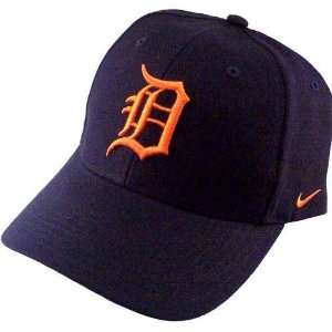 Nike Detroit Tigers Navy Wool Classic II Hat W/Orange Gothic D 