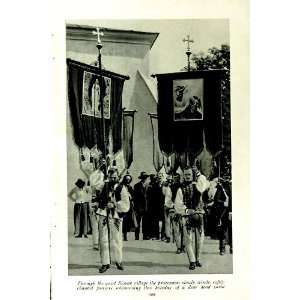  c1920 SLOVAK VILLAGE PROCESSION RUTHENIA DANDY BOYS