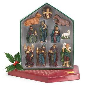Burton Christmas Nativity 11pc Porcelain Ornament Set with Display Box 