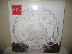 14 Mikasa Christmas Nativity Glass Platter Plate w/Box  
