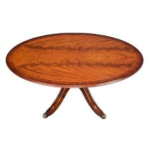  English Mahogany Single Pedstal Oval Coffee Table