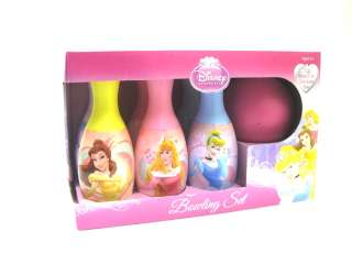 pins and bowling ball with depictions of all your favorite princess 