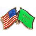 USA Saudi Arabia Cross Flags 1in Collectible Lapel Pin