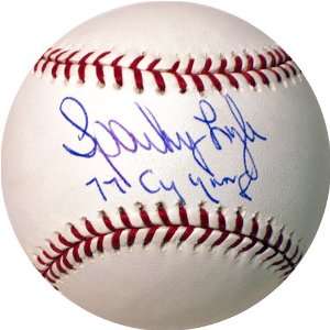  Sparky Lyle Signed Baseball   77 Cy Young Sports 
