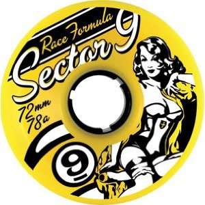  SECTOR 9 RACE 78a 72mm YELLOW slalom (Set Of 4) Sports 