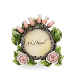  G. Daniel Climbing Rose Photo Frame, Round, 2 Inch by 2 