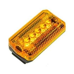 Clip On Safety Light, Battery Operated, 5 LED, Multi Function, Amber 
