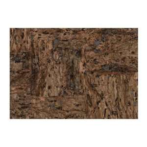   Dimensional Surfaces Cork on Metallic Wallpaper, Brown/Gloss Black