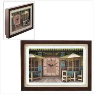  Picturesque Cafe 3d Shadowbox Clock