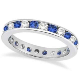 50ct Channel Sapphire and Diamond Eternity Ring Band  