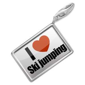  FotoCharms I Love Ski jumping   Charm with Lobster Clasp 