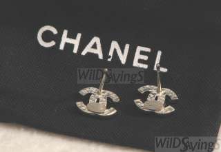 New Chanel 2010 Collection Classic Crystal CC logo Silver studs 