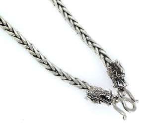   925 Sterling Silver Bali Chain Mens Necklace Black Oxidized  