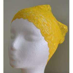    Yellow Lace Under Scarf Headband (Hijab Accessory) 