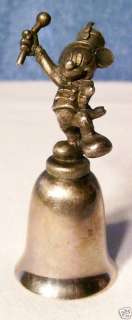 Mickey Mouse Pewter Figure on Silver Bell, Disney  