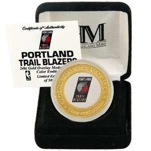  Portland Trail Blazers 24Kt Gold Team Mint Coin Sports 