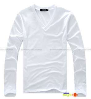 Men Fashion V Neck Silm Fit Sweater Top Coat Jacket T Shirt New 3 