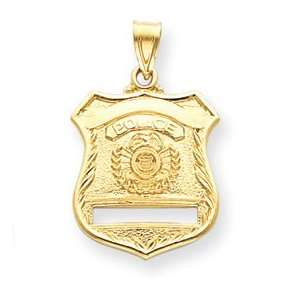 14k Yellow Gold Police Badge Pendant Jewelry