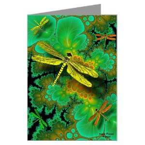 Dragonfly Greeting Cards Fractal 3Pk of 10 Art Greeting Cards Pk of 10 