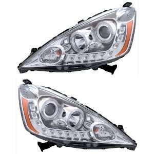   FIT 09 10 PROJECTOR HEADLIGHT HALO CHROME CLEAR AMBER NEW Automotive