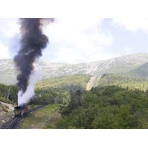 Smoke Rises from the Steam Engine of the Cog Railway Photographic 