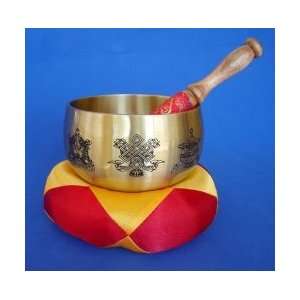 Singing Bowl with 8 Auspicious Objects
