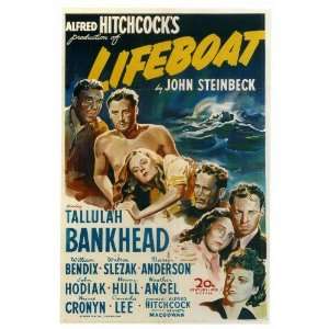 Lifeboat Poster 27x40 Tallulah Bankhead John Hodiak William Bendix 