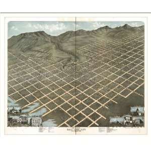  Historic Salt Lake City, Utah, c. 1870 (L) Panoramic Map 