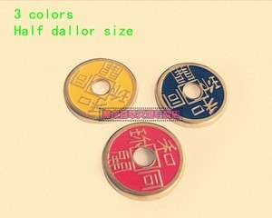 Chinese Coin/Half Dollar Size//close up magic/3 colors 