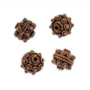  Real Copper Round Rope Granulated beads 11mm (4 Beads 