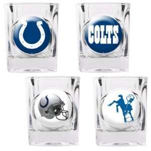 NFL Indianapolis Colts 4pc Square Shot Glass Set   Individual Logos