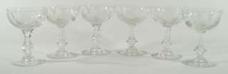 Antique Cut Glass Wine Glasses or Champagne Coupes  