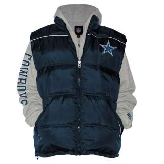 DALLAS COWBOYS NFL 3 in 1 Vest and Hoodie Combo by G III (X LARGE) NEW 