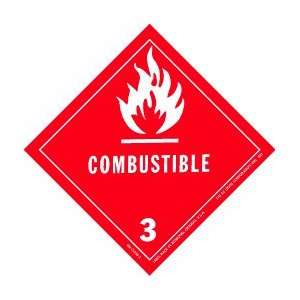  Combustible class 3 Label, 4 X 4 hml 441, 500 Per Roll 
