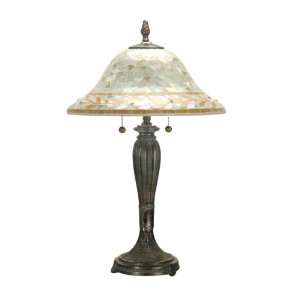  Dale Tiffany TT70750 Amber Mosaic Table Lamp, Fieldstone 
