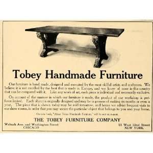  1906 Ad Tobey Handmade Furniture Bench New York Chicago 