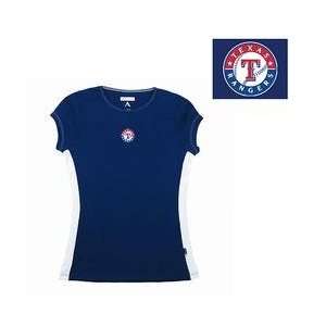 Texas Rangers Womens Flash T shirt by Antigua Sport   Dark Royal 