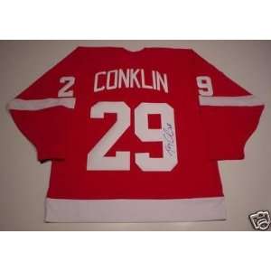  Ty Conklin Signed Jersey   Detroit Red Wings Proof Coa 