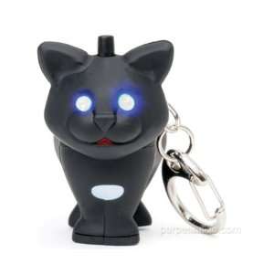 Black Cat Key Chain and LED Flashlight 