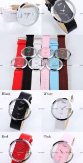 Wholesale 6PCS Quartz PU Leather Girl Lady Wrist Watch  