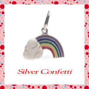 Sterling Silver COLORFUL RAINBOW with CLOUD Good Luck CHARM or PENDANT 